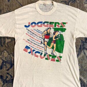 Vintage 80s Running Culture Graphic Tee - Retro Jogging Humor Art Shirt.